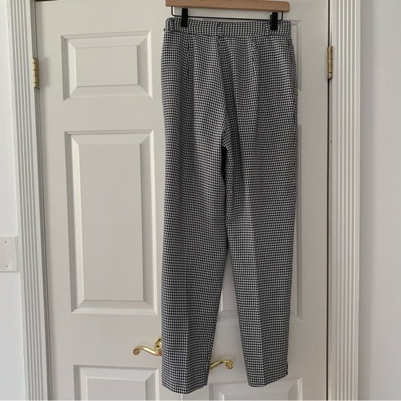 VTG 90s houndstooth pleated high-rise mom work trousers - size 10 or medium - Picture 3 of 5